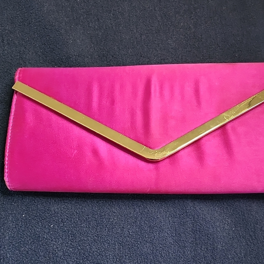 Aldo Vibrant Pink Clutch with Gold Detail